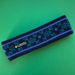 Columbia Wool Fleece Lined Headband Snowflake Pattern Navy Blue Green Purple